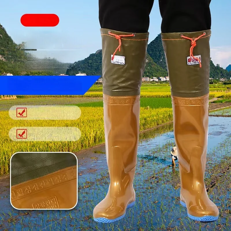 Agricultural Waterproof Flat Boots for Rice Planting, Tendon Bottom, Paddy Field, Lightweight Rain Boots, Unisex Boots