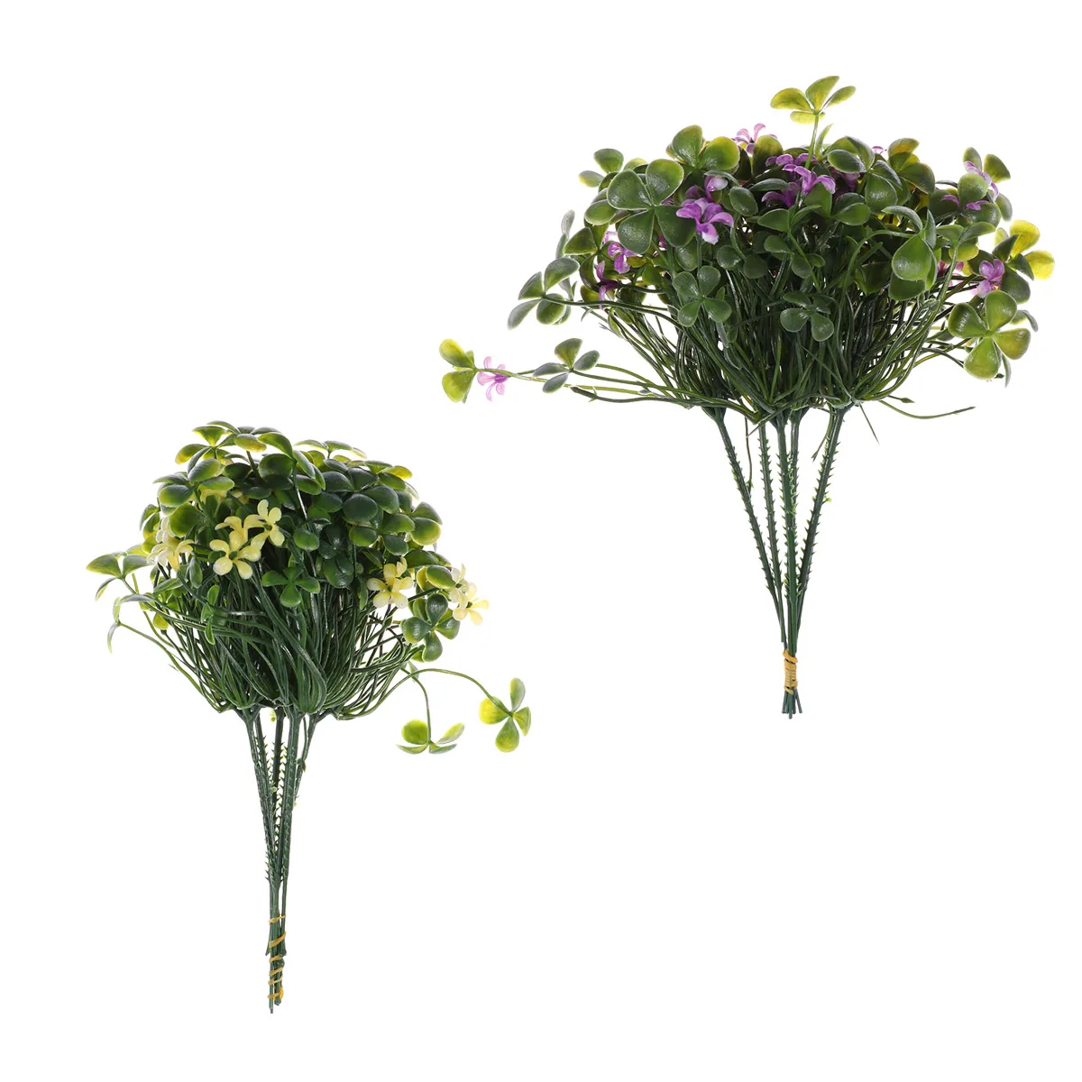 

24pcs Clover Decorative Plants Plastic Succulent Ornaments Green Home Office Decoration