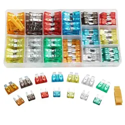 220pcs boxed medium/small automotive fuse, automotive fuse, aluminum plug-in fuse, 5-30A