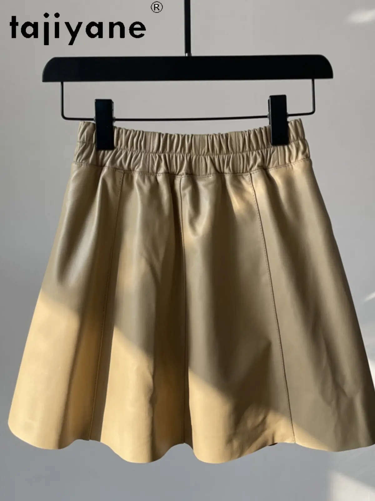 TAJIYANE Real Sheepskin Women's Skirts Fashion Genuine Leather Mini Skirt Elastic Waist A-Line Skirts Autumn Woman Clothing 2026