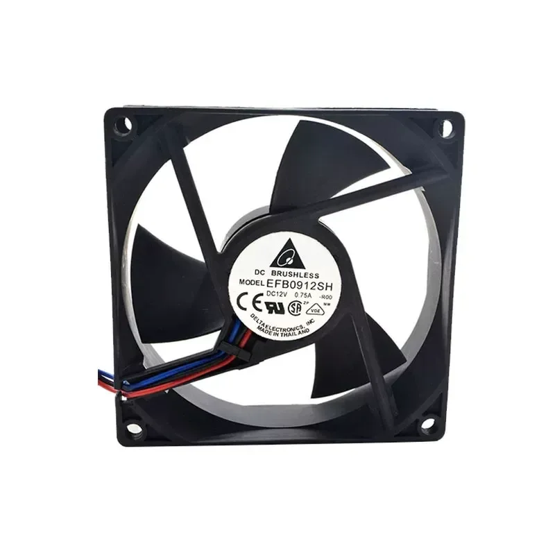 Delta EFB0912SH 9025 9CM 12V 0.75A Double Ball Bearing 3-Wire Server Fan for High Airflow Cooling