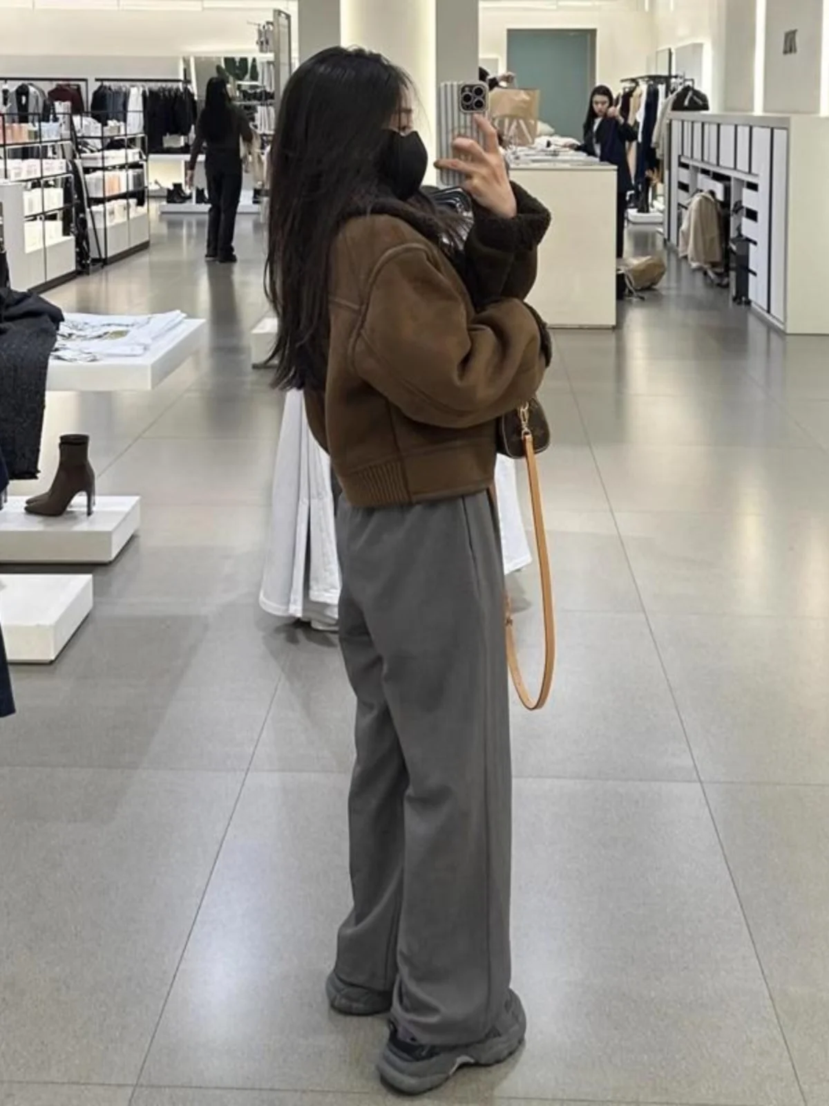 Herbst Winter Neue Ankunft frauen ort Lamm Pelz Wildleder Jaet Mantel Inteated Leder Und Pelz Thiened Lange Sve Zipper