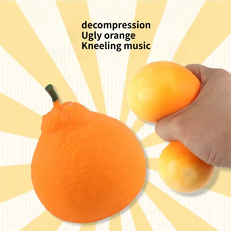 Creative Decompression Toy Ugly Orange Pinch Music Tofu Ball Decompression Vent Artifact Trick Slow Return Pinball.