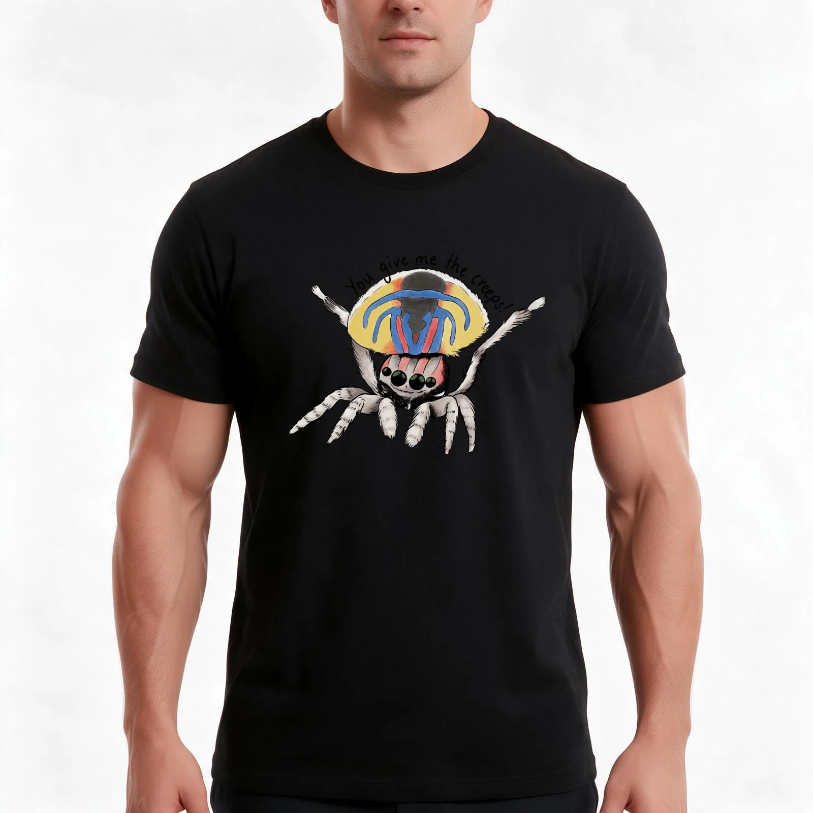 You give me the creeps T-Shirt, Summer Casual Cotton Tee, Oversized Streetwear Tops, Vintage Graphic Print, Unisex Men Women