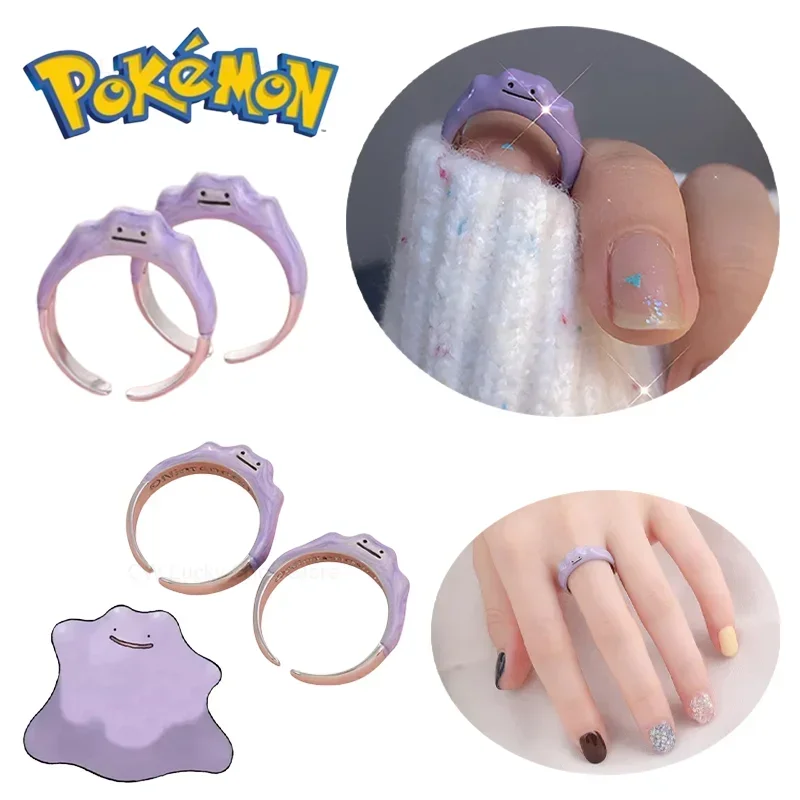 Pokemon Ditto Korean Open Rings Dreamy Purple Variety Fashion Cute Women Jewelry Cartoon Creative Adjustable Ring Girls Gifts