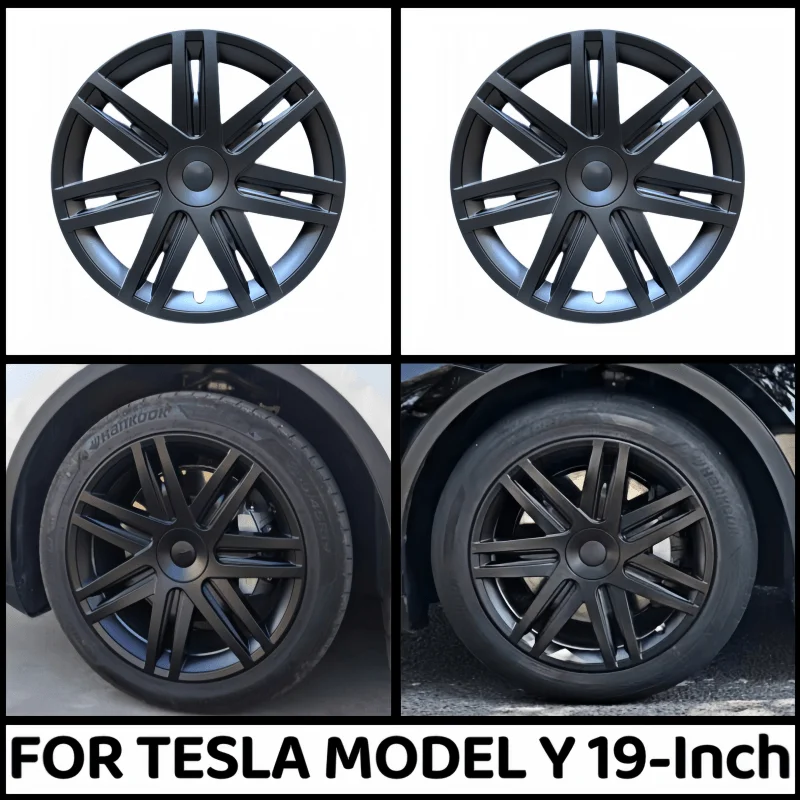 

4PCS For TESLA Model Y Vehicle Full Coverage Blade Wheel Cover 19 Inches Hubcaps Automobile Replacement Accessories 2018-2024