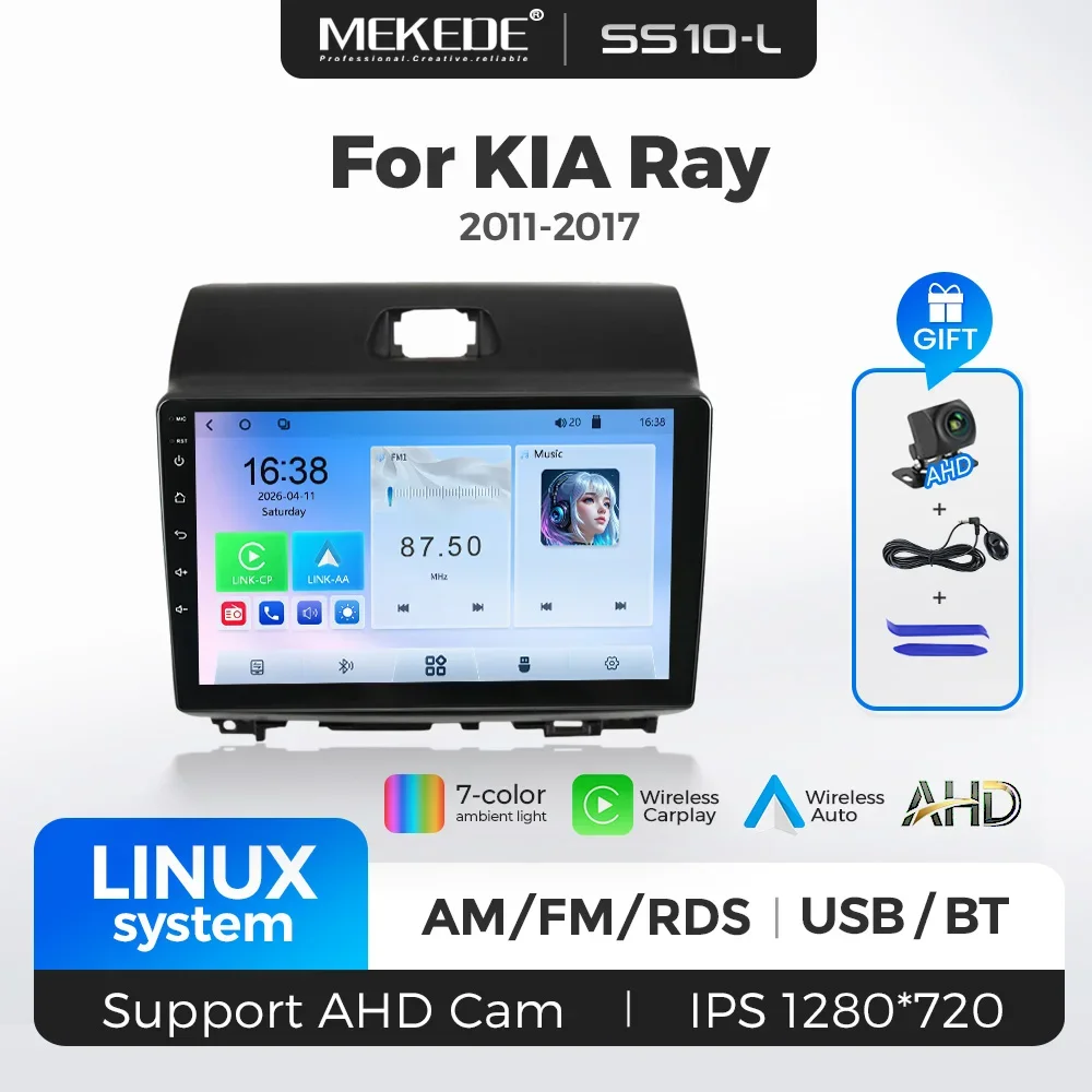 Linux System 2 Din Car Radio for Kia Ray 2011-2017 Carplay Android Auto Display FM Stereo Multi-media Player Autoradio Head Unit