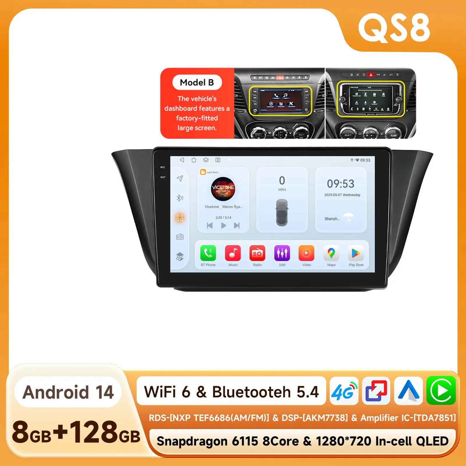 Hizpo 9 "Android Auto Radio Voor Iveco Dagelijkse 2013 2014 2015 2016 2017 2018 2019 2020 2021 Carplay Auto Multimedia Speler Gps 2din