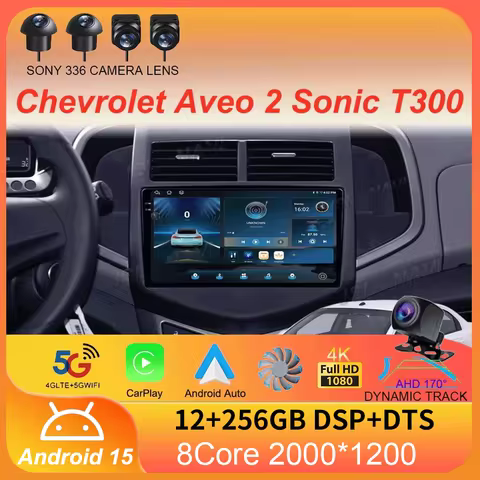 5G 2din Android 15 Car Radio Multimedia Player For Chevrolet Aveo 2 Sonic T300 Autoradio CarPlay Navigation GPS