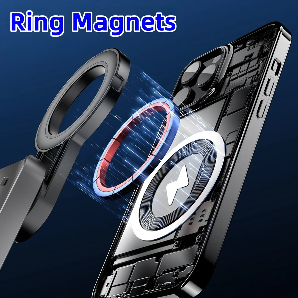 P15MiNi-C Upgraded Magnetic Selfie Stick Type-C Rechargeable Wireless Remote Controller 360° Rotation for Travel/ Live Streaming