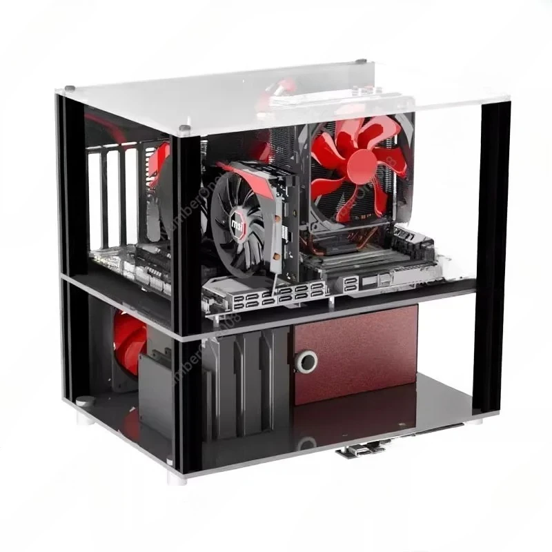 Double-layer Acrylic DIY Computer Case, Open ATX Personalized Special-shaped Rack