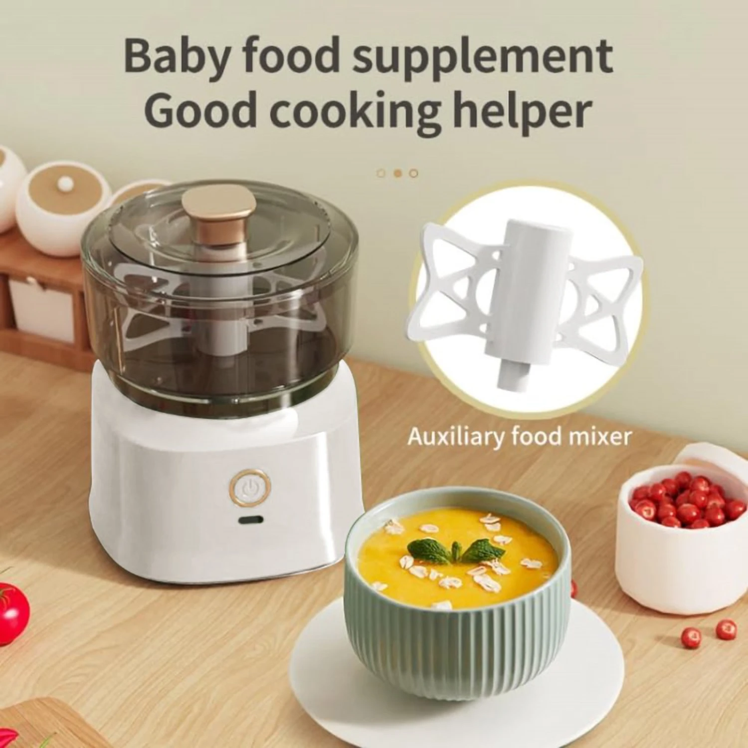 Mini Food Processor Wireless Multifunctional Cooking Machine Electric Meat Grinder Vegetable Chopper Garlic Masher Kitchen Blend