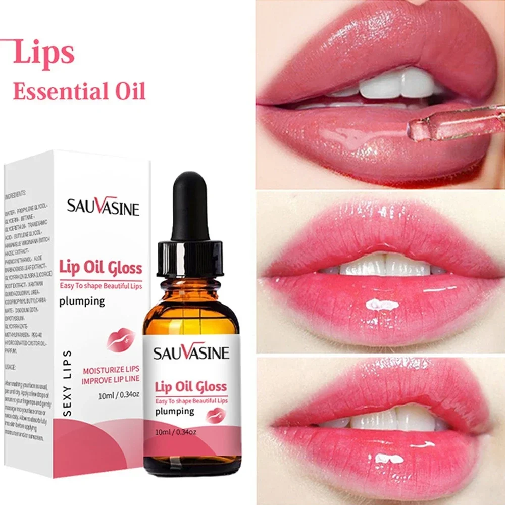 Naturalny Lip Plumper Natychmiastowe zwiększanie objętości Naprawa Redukcja drobnych zmarszczek 10ML Olejek do ust Aby łagodzić suche usta Plumping Makijaż Kosmetyki