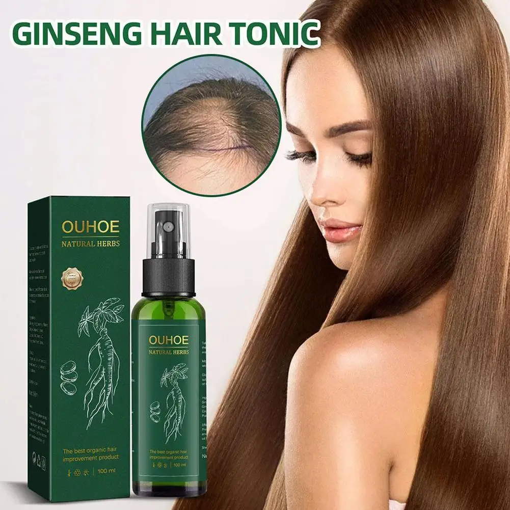 Ouhoe-ginseng soro óleo com biotina líquido essencial para o cabelo, reparação radicular, nutritivo