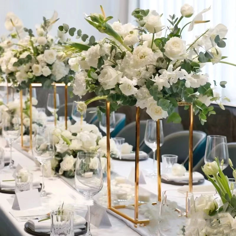 Metal Vases Delicate Table Vase Flowers Rack Wedding Centerpieces Column Stand  Event Party Home Decoration
