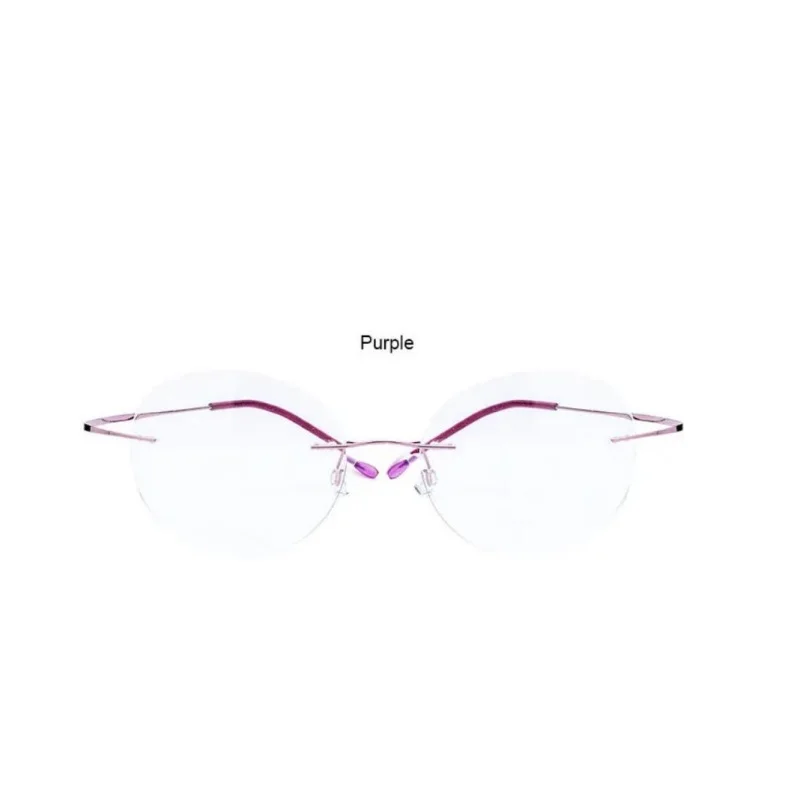 Titanium Women\'s Ultra-Light Alloy Rimless Reading Glasses Presbyopic +1.00 to +4.00 Strength