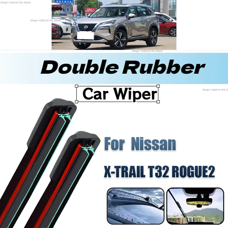 

Car Windshield Windscreen Front Rear Wiper Blade Rubber Accessories For Nissan X-Trail T32 Rogue 2 26"17"12" 2014-2018 2019 2020