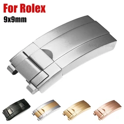 9x9mm Watch Band Clasp for Rolex Submariner GMT Master Daytona Water Ghost Button Stainless Steel Metal Solid Buckle 9mmx16mm