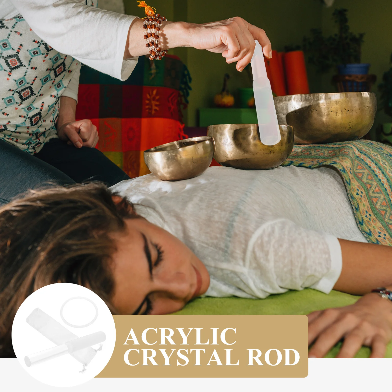 

Acrylic Crystal Stick Singing Bowl Mallet Percussion Instrument Sticks Musical Rubber Drum Mallets Accessories Xylophone