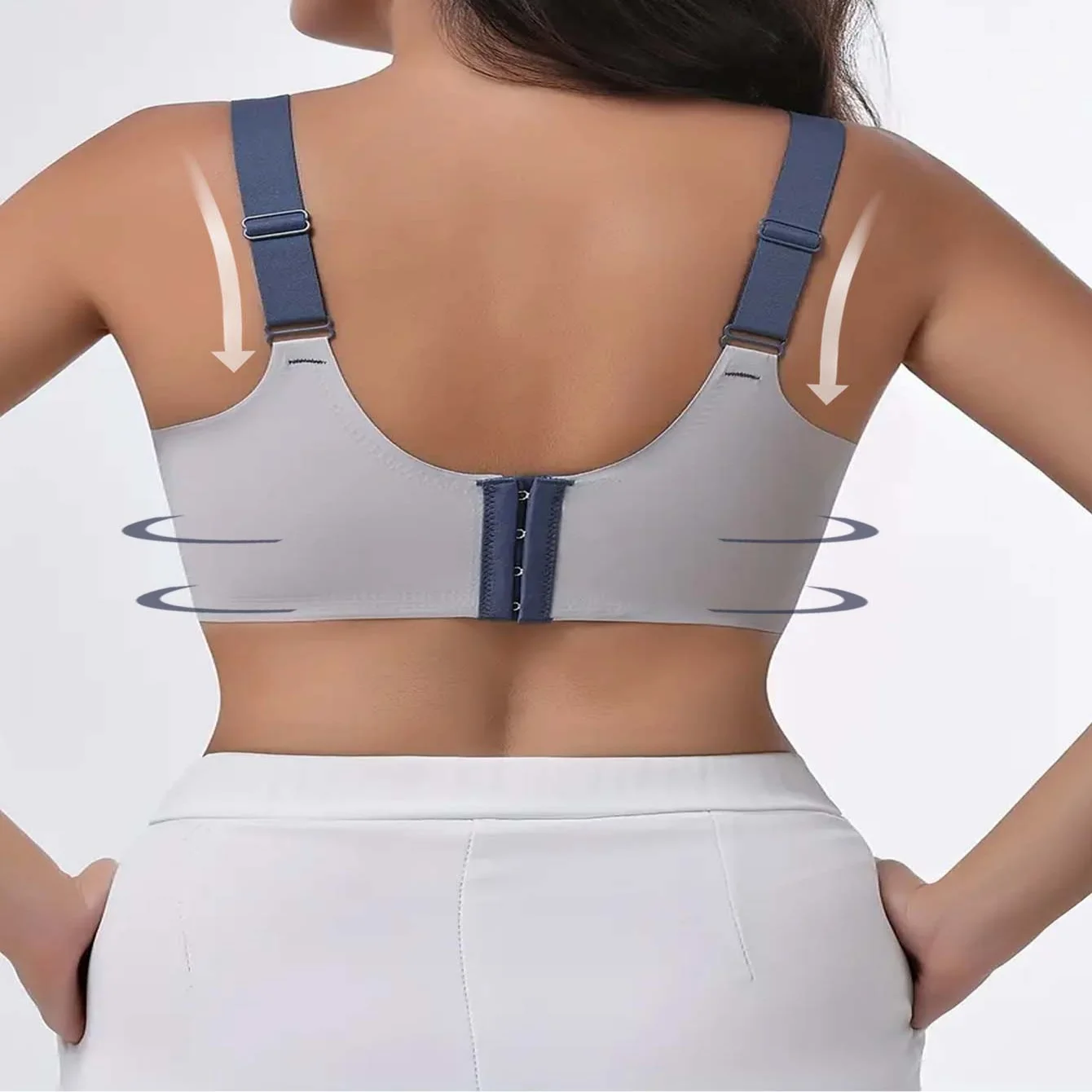 Sutiã esportivo feminino de alta intensidade de 8 peças – design absorvente de choque e anti-flacidez, top esportivo respirável e elástico