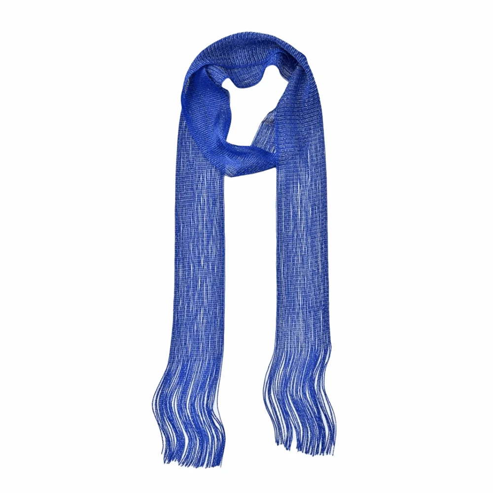 Elegant Shiny Long Tassel Scarf Fashion Solid Color Women's Neckerchief Decorative Breathable Sunscreen Shawl Evening Dress