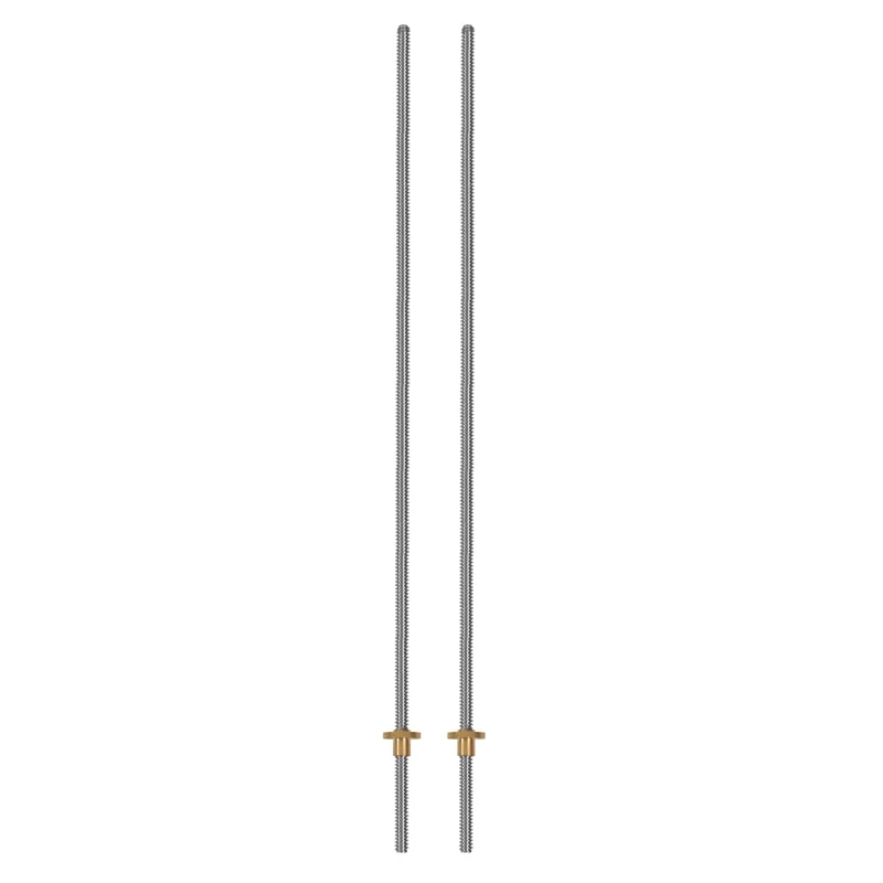 Promotion! 2X 500Mm T8 Lead Screw And Brass Nut (Acme Thread, 2Mm Pitch, 4 Starts, 8Mm Lead) For 3D Printer Z Axis