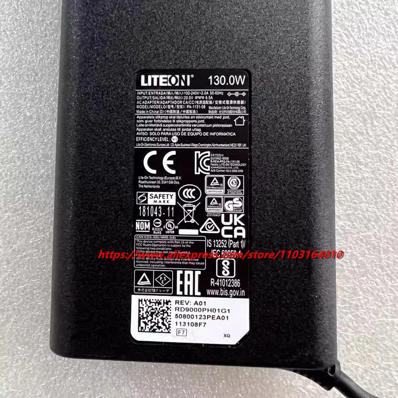 Genuine Liteon PA-1131-08 AC Adapter Adaptor 20V 6.5A 130W Charger Power Supply 7.4 x 5.0mm Original