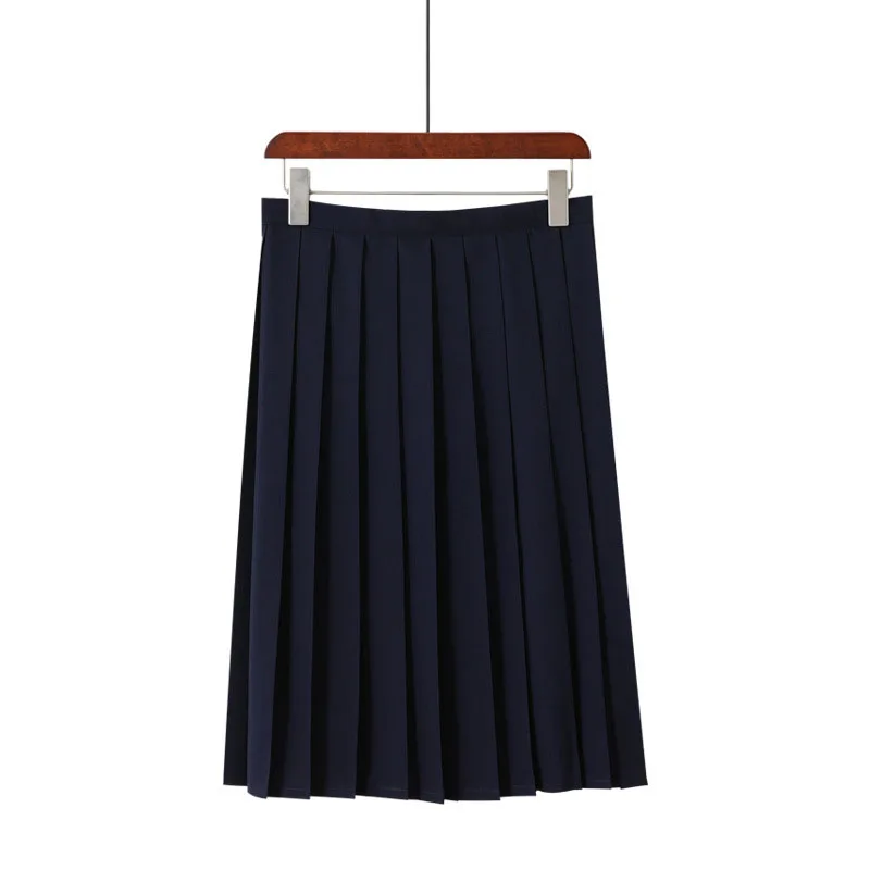 Black / Dark Blue Women Pleated Skirts Short Long Girl Women Summer High Waist Japanese JK Skirts Fashion Student Uniform Skirt