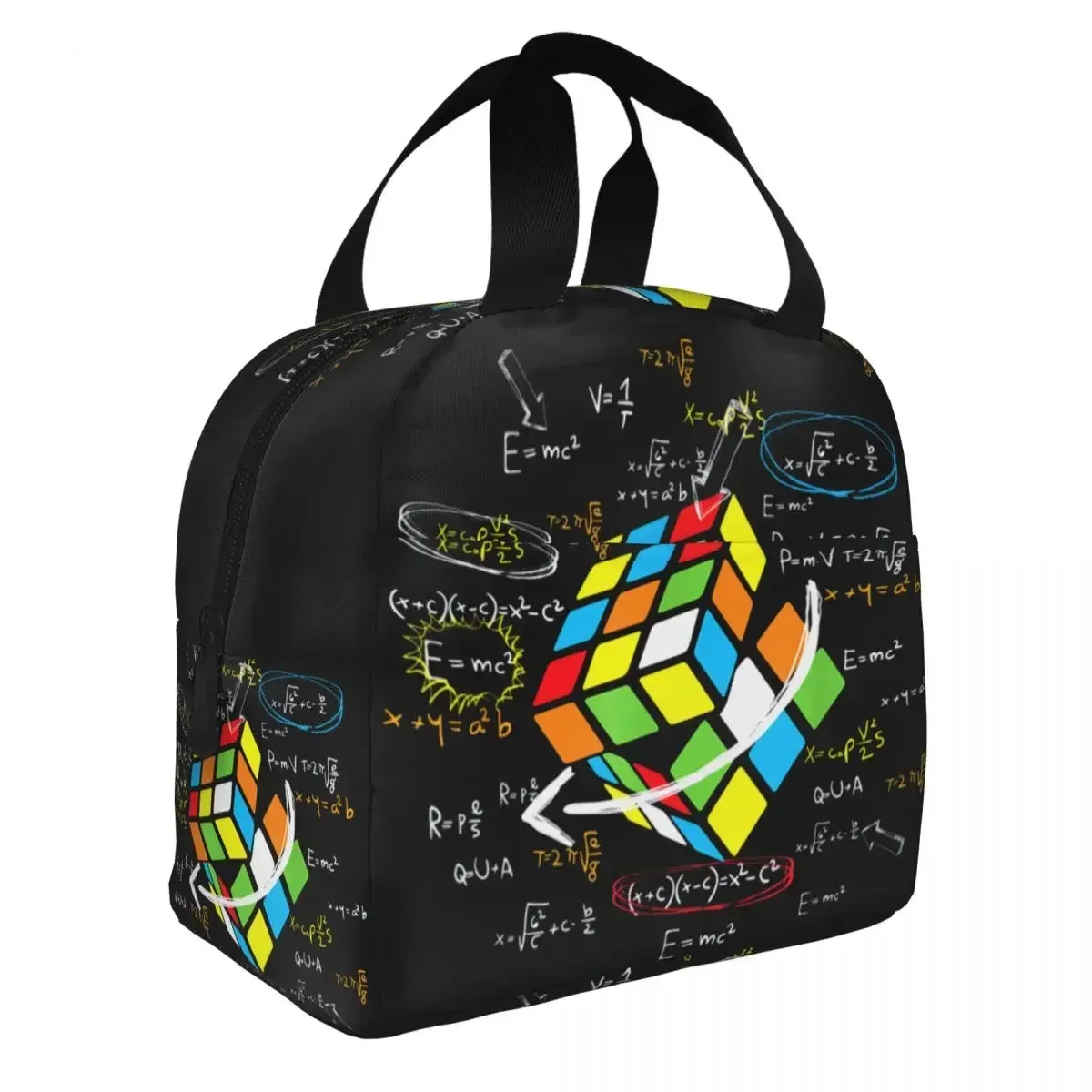 Math Rubik Rubix Rubiks Player Math Lovers Portable Lunch Box Women Multifunction Cooler Thermal Food Insulated Lunch Bag