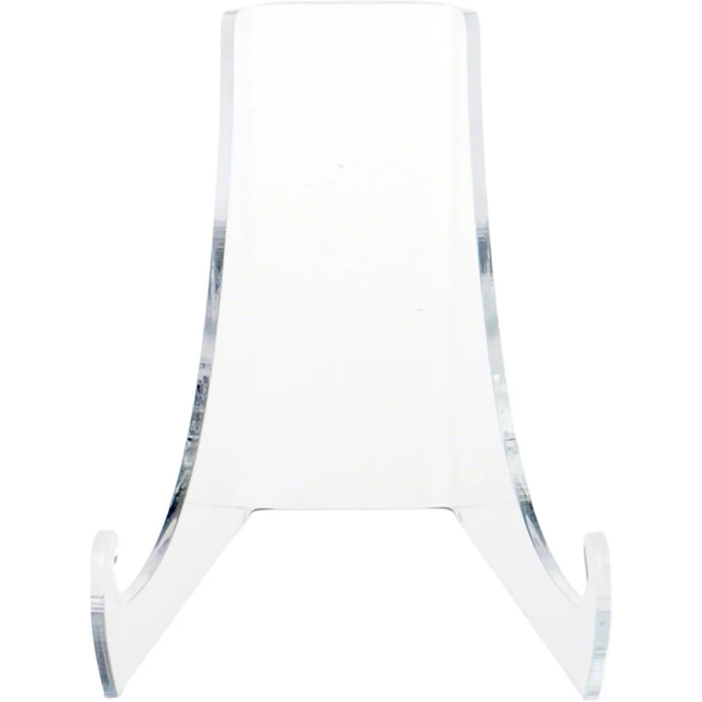 حامل عرض خلفي مسطح من الأكريليك الشفاف مع حواف دعم عميقة إضافية، 8 بوصة ارتفاع × 7 بوصة عرض × 10 بوصة عمق