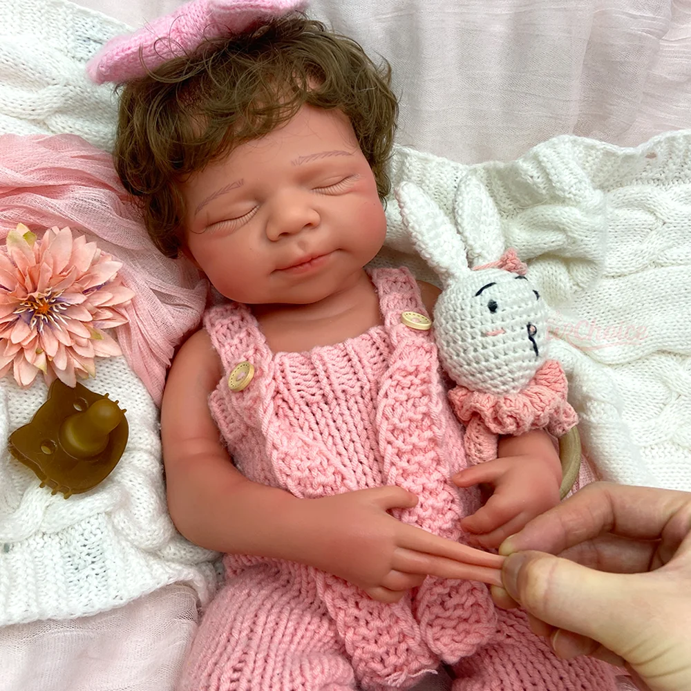 20 Inch Open Mouth Silicone Reborn Doll Floppy 7.2Lbs Newborn Doll Rooted Hair Washable Rebirth Doll Muñeca For Christmas Gift