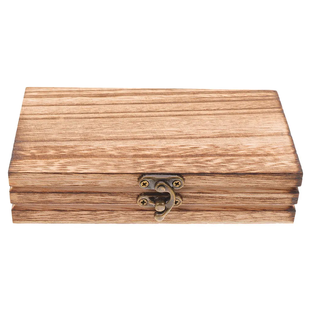 

Solid Wood Storage Box Boxes with Lids Case Lettering Craft Container Lidded Crafts