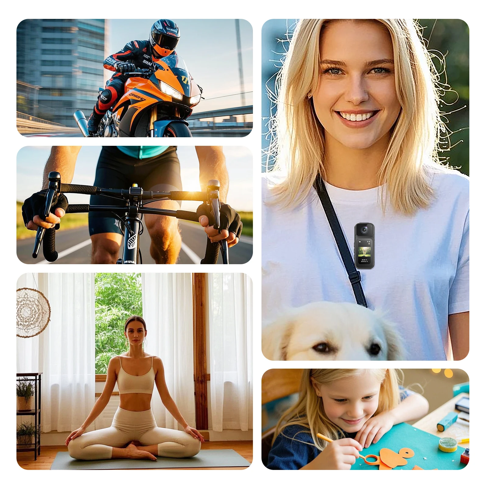 Xiaomi Youpin 2,7K 1080P duimcamera 180 °   Draai WIFI Sport Fietscamera 1,47-inch IPS-scherm Digitale videorecordercamera