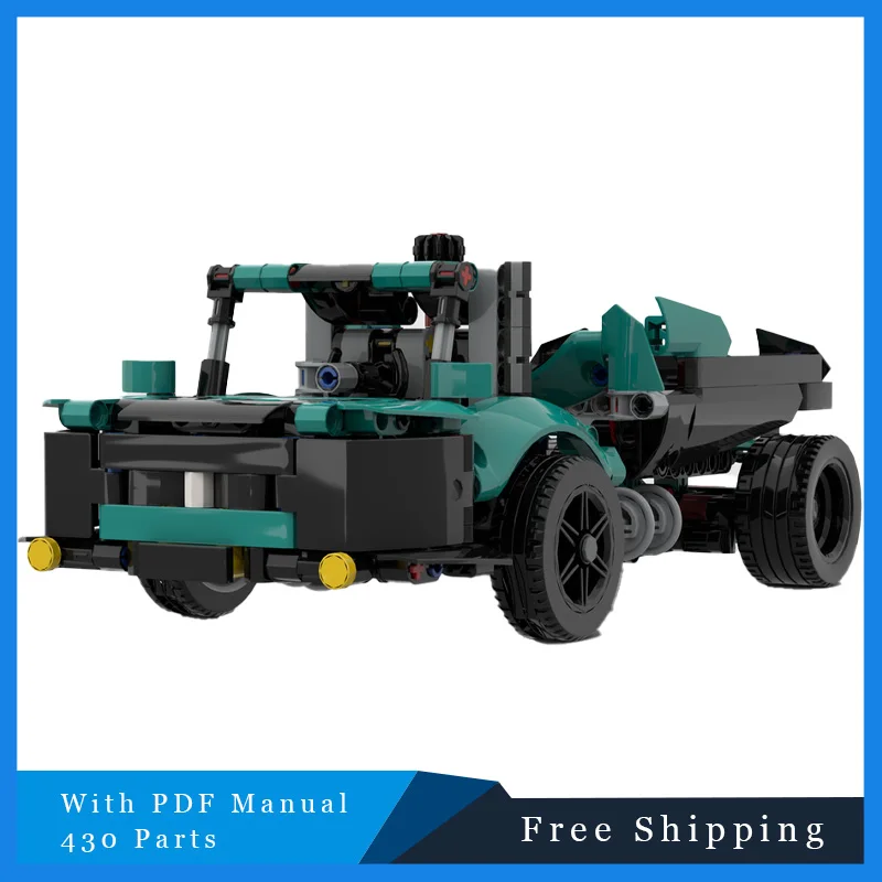 

430, детали MOC, креативный синий крутой городской грузовик, технология, кирпичи, строительные блоки, модель для детей, сделай сам, сборка, игрушка, фестиваль, подарок