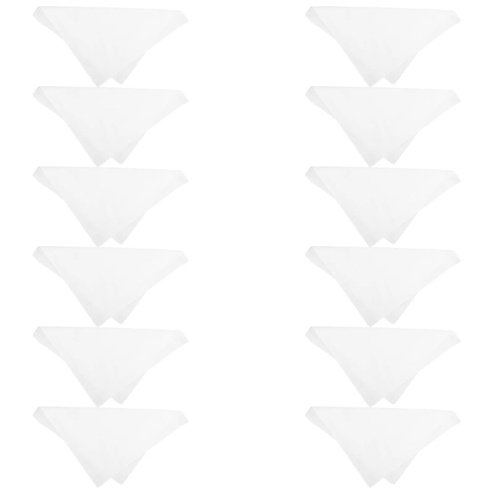 12pcs 남성용 손수건 40Cm 흰색 면 스트라이프 격자 무늬 패턴 비즈니스 정장 착용을위한 다목적 포켓 스퀘어 재사용 가능