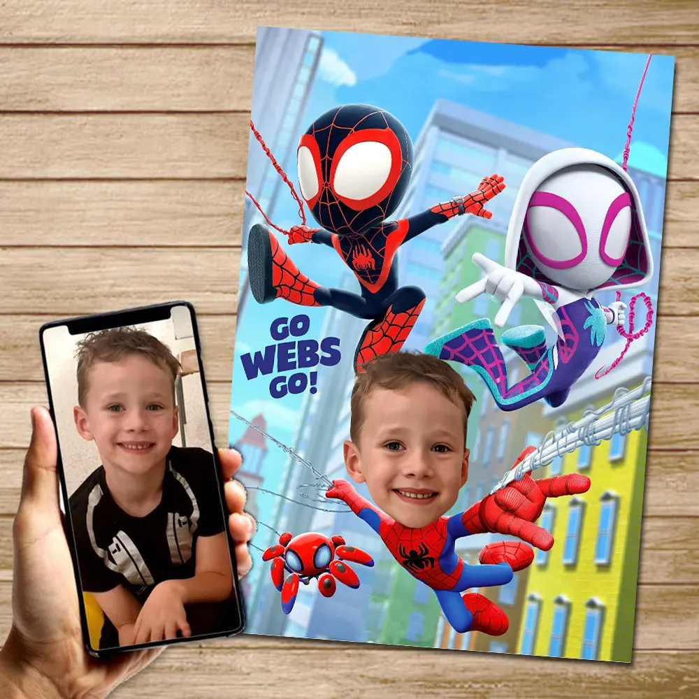 Spidey and His Amazing Friends Kid Custom Portrait Canvas Poster For Room Decor Get Your Own Superhero Printing Picture Wall Art