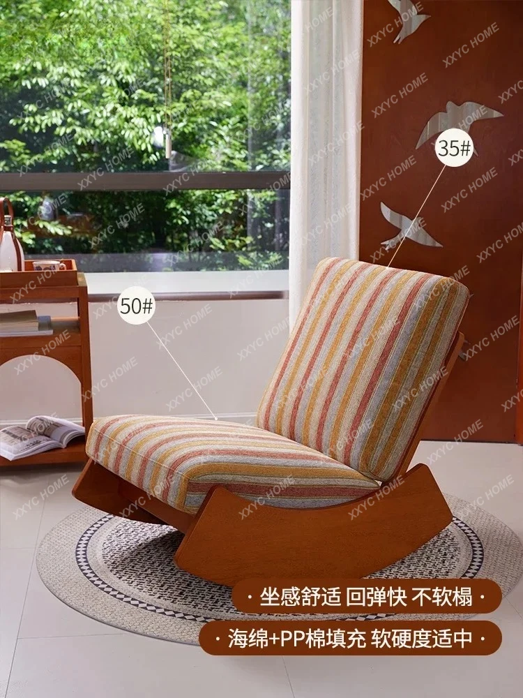 

JJMedieval кресло-качалка из массива дерева, американский ленивый стул для гостиной, балкона, спальни, кресло для отдыха B & B