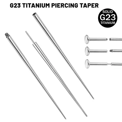 ZS 14/16/18G G23 Titanium Insertion Pin Taper for Threadless Jewelry Nostril Piercing Taper Push in Earrings Body Piercings Tool