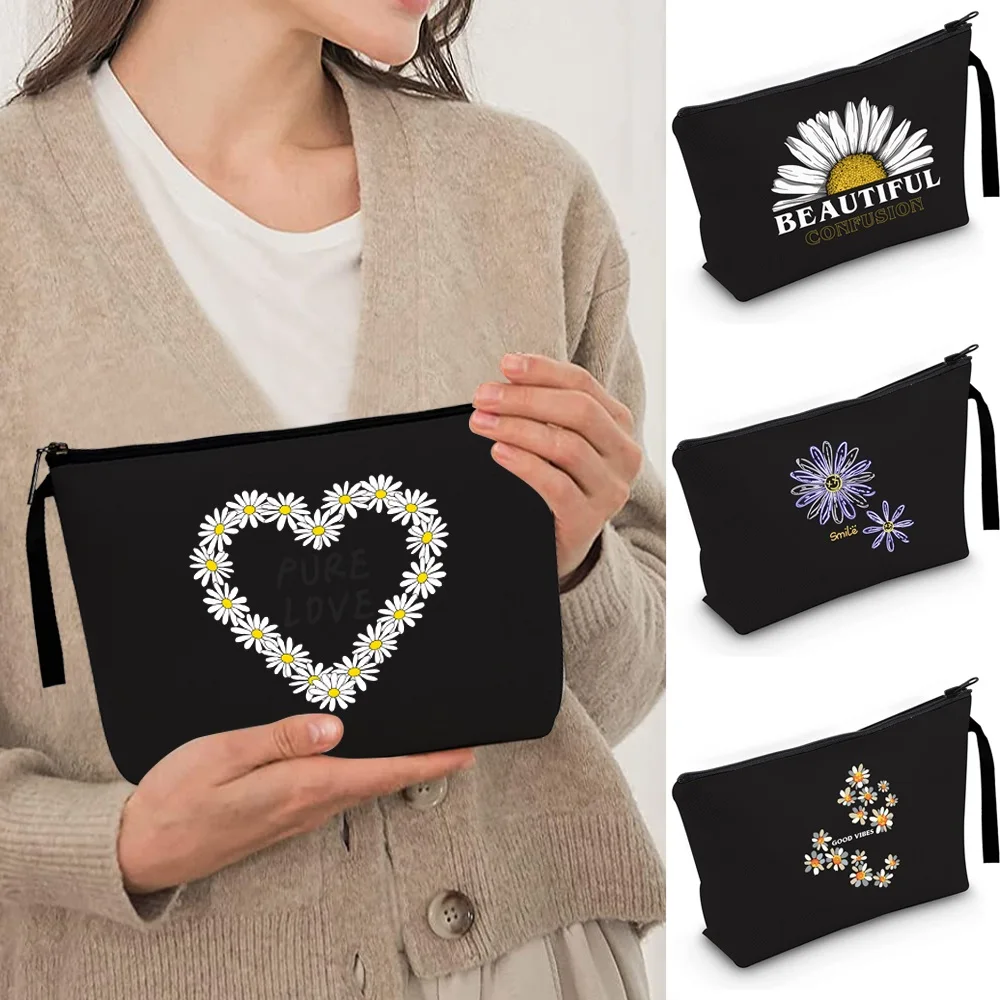 

Travel Mini Daisy Pattern Fashion Makeup Pouch Makeup Organizer Bag Zipper Storage Bag Casual Daily Commute Cosmetic Pouch