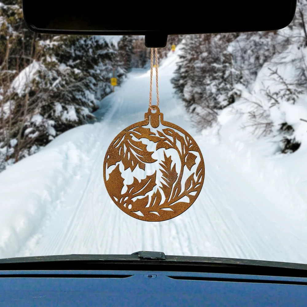 Christmas Ball Made of Rusty Metal for Hanging, Vintage Iron Ornaments for a Rustic Touch, Perfect for Decorating a Country
