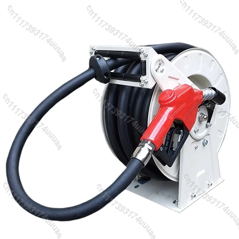 10‑25M Retractable Fuel Hose Reel with Automatic Refueling Gun, for Garden Watering Vehicle Tank Truck Washing
