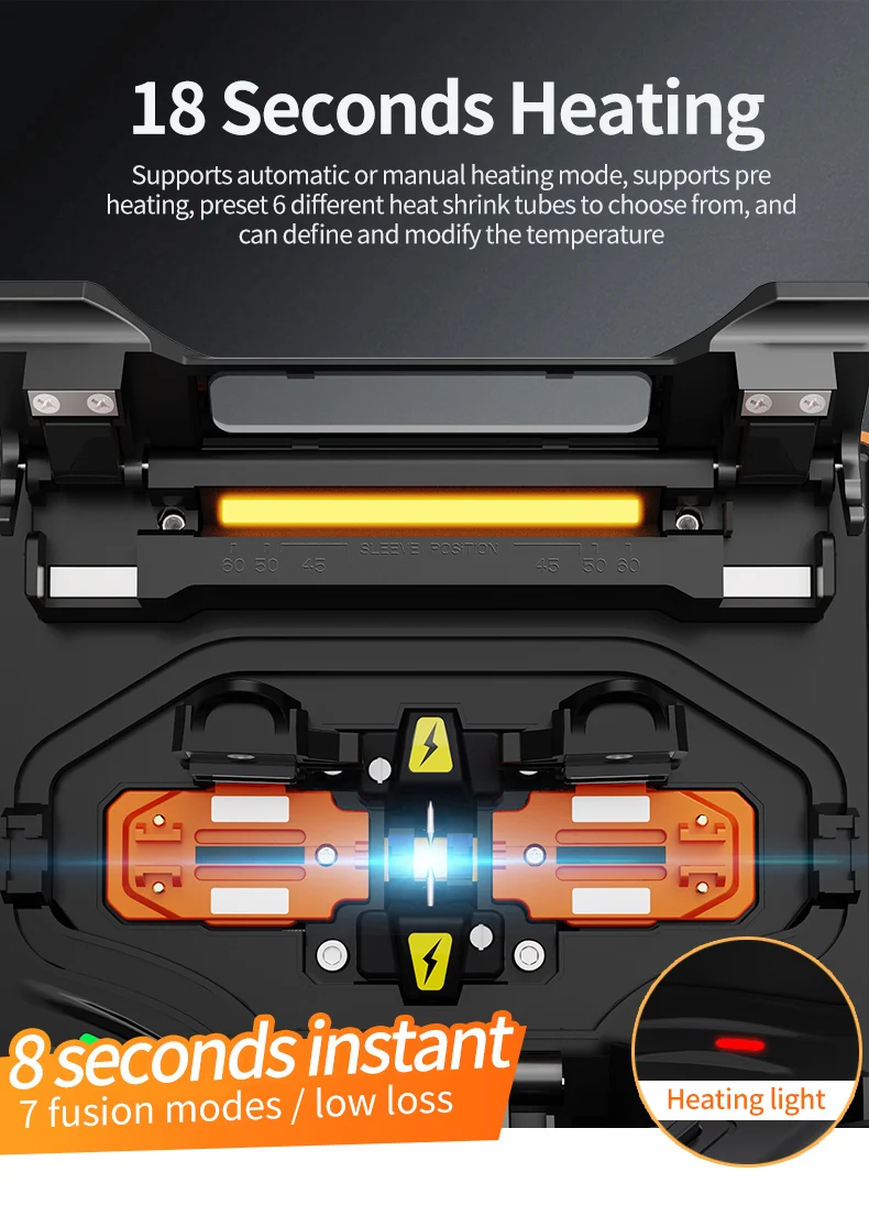 6 Motors M5 Fusion Splicer 4.3 Inch Touch Screen Fiber Optic Welding Machine Fiber Optic Equipment