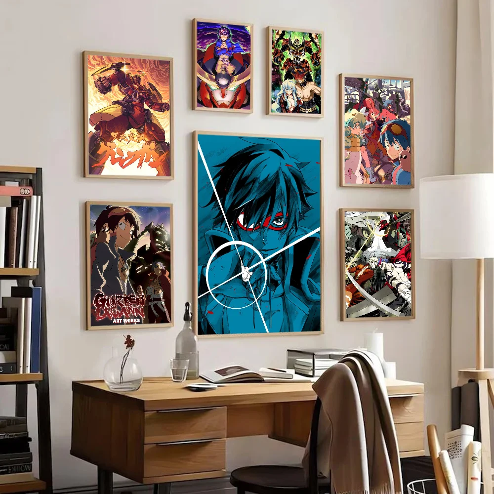 Anime Tengen Toppa Gurren-Lagann Good Quality Prints And Posters Waterproof Paper Sticker Coffee House Bar Posters Wall Stickers