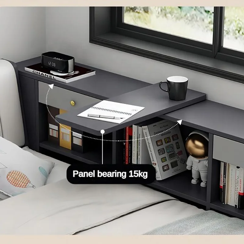 Hot Sale New Modern Style Queen Size Customized Light Luxury Bedroom Furniture Wooden Frame Leather Children Bed with Storage