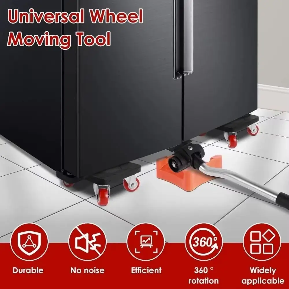 

Универсальный механизм для перемещения мебели с поворотом на 360 градусов, набор из 5 штук, максимальная нагрузка до 400 кг, экономия усилий