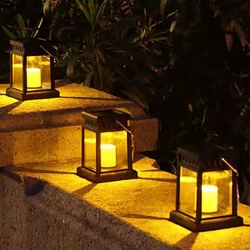 Solar Palace Lantern Garden Lamp Solar LED Candle Light Floor Light Outdoor Camping Lantern Lawn Garden Decor Christmas Decor