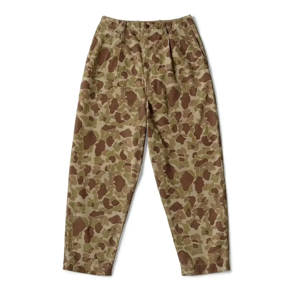 22AW Japan KAPITAL Hirata Kazuhiro Cotton Camouflage Printed Tapered Casual Loose Style Pants for Men