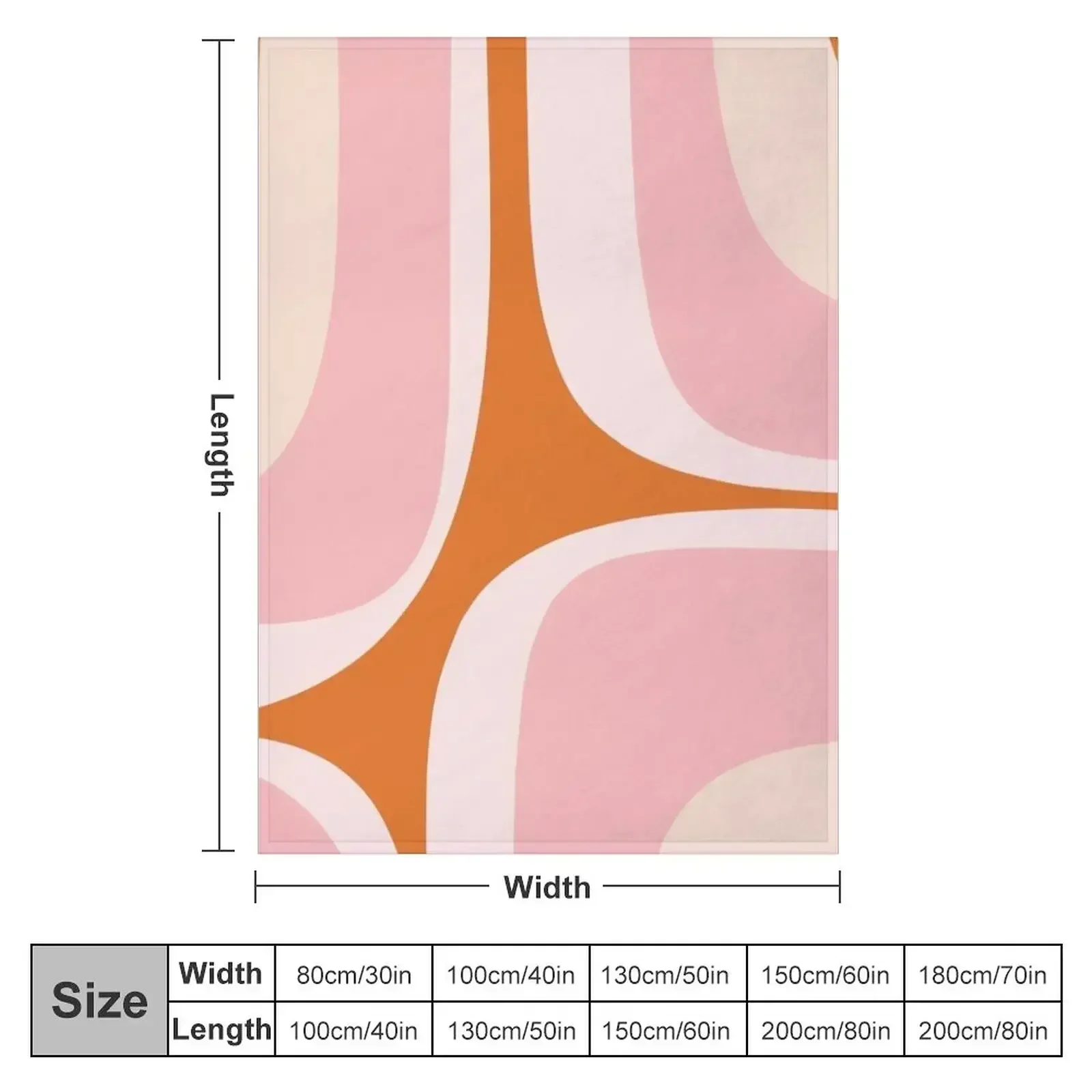 Retro Groove Pink and Orange Minimalist Abstract Throw Blanket christmas gifts Baby Single for sofa Blankets