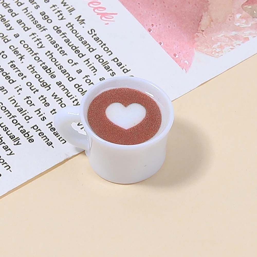 10pcs Love Heart Coffee Cup Resin Pendant Drinks Charms For Jewelry Making Accessories DIY Earrings Necklace Keychain