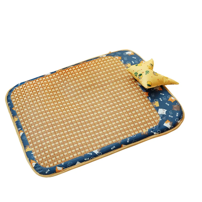 

Comfortable Cat Nest Cooling Mat Modern Pet Sleeping Mat Summer Cooling Dog Cushion with a Small Pillow for Puppy Kitten